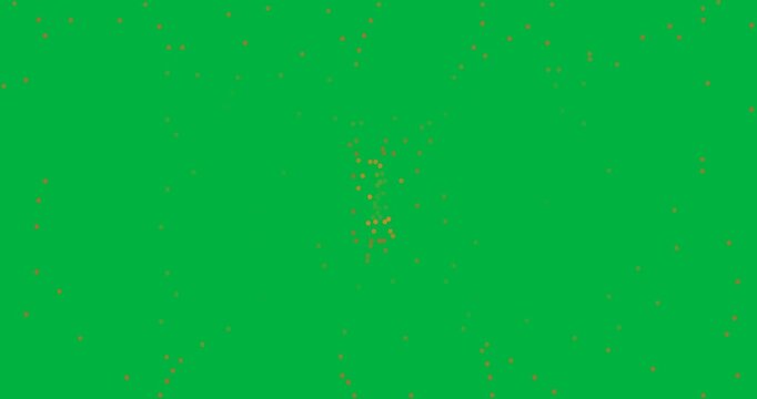 Digital animation of multiple yellow spots floating against black background