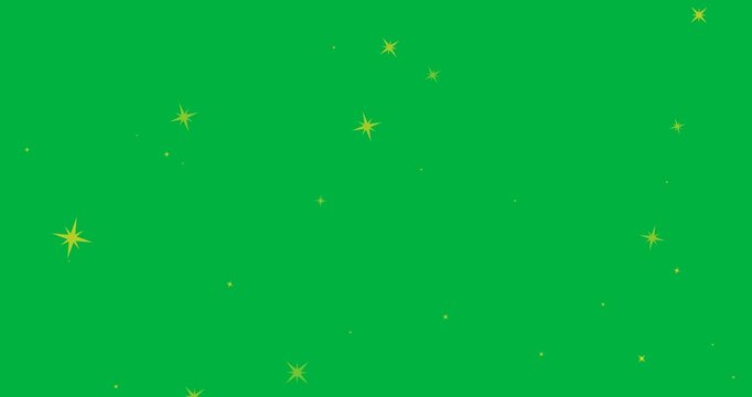 Digital animation of multiple yellow star icons against black background
