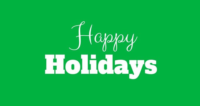 Digital animation of happy holidays text banner against black background