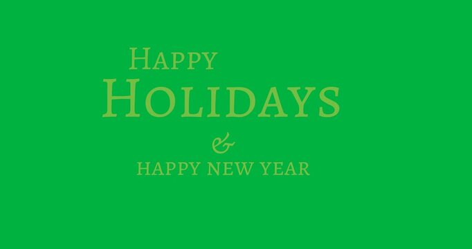 Digital animation of happy holidays and happy new year text banner against black background