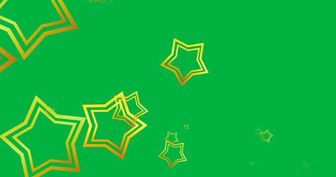 Digital animation of multiple golden stars icons against black background