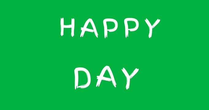 Digital animation of happy substitute day text banner against black background