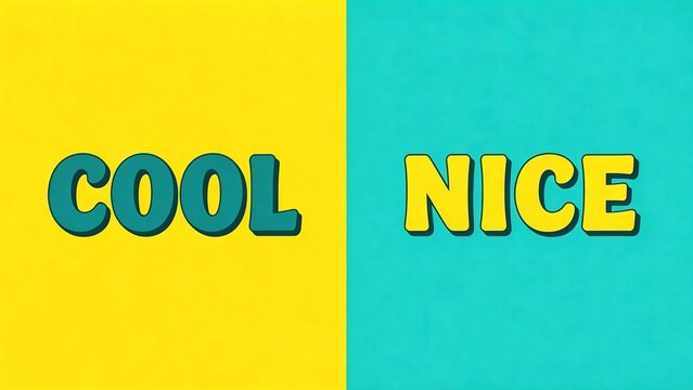 Colorful text on split background