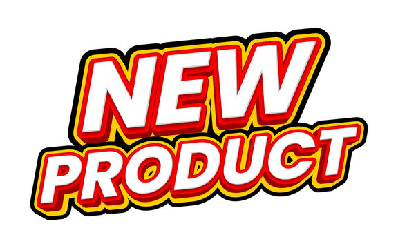 New product text label sticker promotion on transparent background