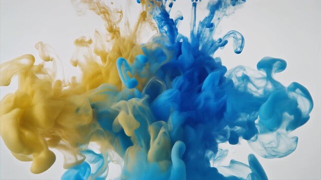 Abstract Symphony of Colors: Captivating interplay of vibrant blue and gold hues swirling together to create an eye-catching visual experience. Generative AI.