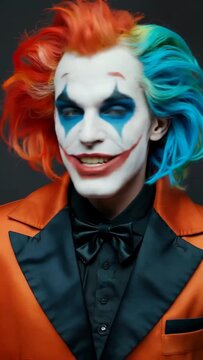 Clown character close-up, clown multi-angle close-up