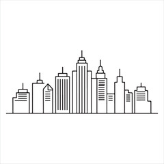 Fototapeta premium A black and white drawing of a city skyline
