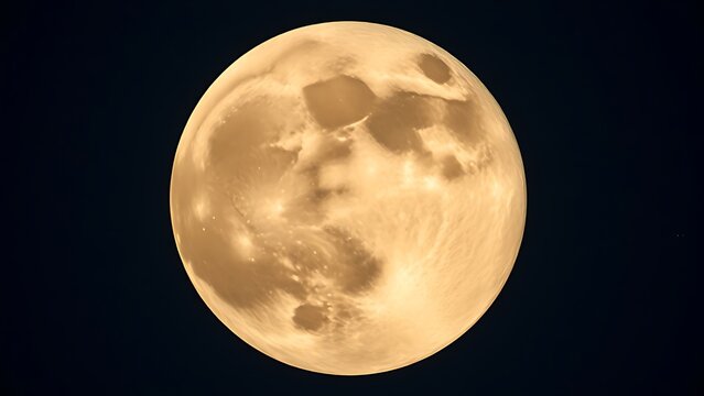 telephoto. Super moon in crisp detail against a deep blue night sky with visible lunar craters. STEM education sheets, lab safety posters, designed for STEM education and laboratory safety posters.