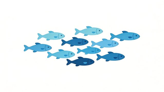 School of blue fish swimming