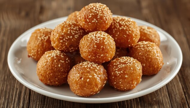 Sesame-coated fried sweet balls