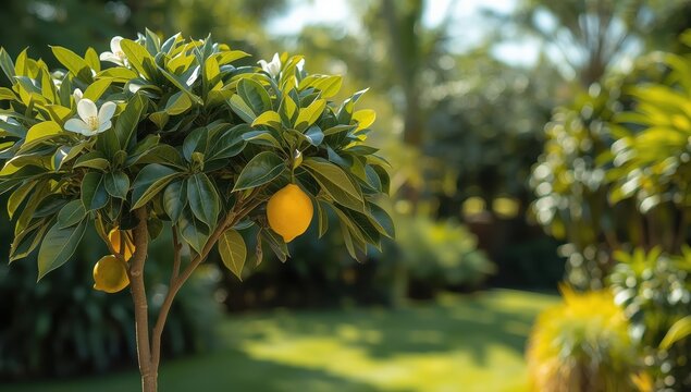 Small tree of Citron, an ancestral citrus fruit from which others evolved.
