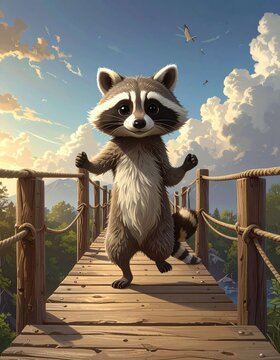 Cartoon raccoon