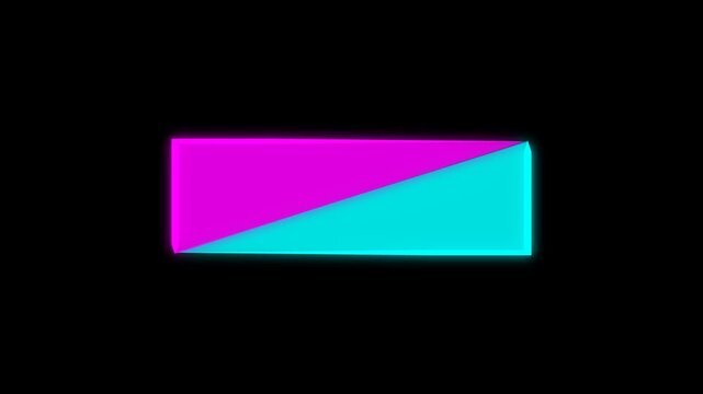 Neon gradient loading bar animation with rotating trim path offset effect cyan and magenta glow smooth seamless loop modern futuristic interface alpha transparent 4k video. alpha channel