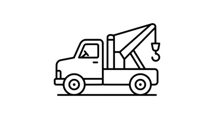 Fototapeta premium Minimal Tow Truck Monoline Icon