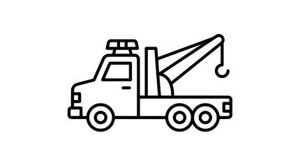 Naklejka premium Emergency Tow Truck Icon Minimal Line