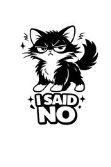 Obraz premium Funny Cat Silhouette SVG Vector, Funny Cat With Attitude SVG, Sassy Grumpy Cat Meme, “Don’t Talk to Me” Cat, Cricut Cut File, Sarcastic Cat Design
