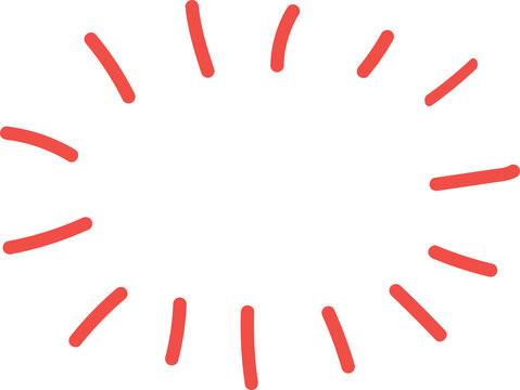 붉은색 방사형 강조 드로잉 요소