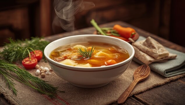 Ukha is a Russian soup made with fish, potatoes, and carrots.