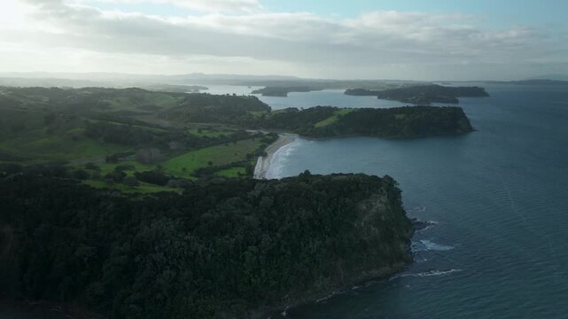 Drone View Vertical Frame with Cliff and Sea