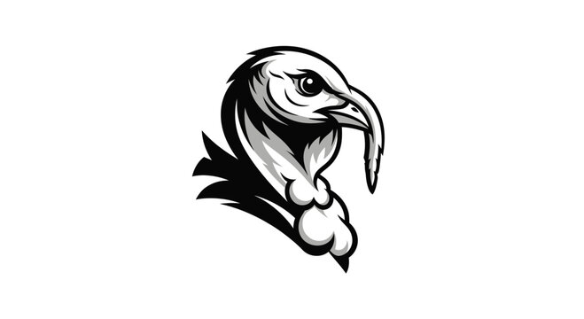 black and white eagle head illustration