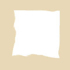 Fototapeta premium A black square with torn edges on a beige background