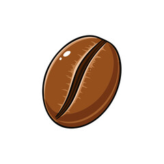 Obraz premium Single Roasted Coffee Bean with a Deep Crease and Glossy Finish