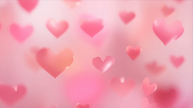 Seamless pink mesh gradient pattern with blurred heart shapes soft glowing pastel texture romantic abstract background with smooth transitions dreamy aesthetic modern decorative design