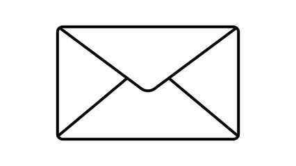Minimalist Black Line Vector Icon of a Closed Email Envelope on a White Background. Hand-Drawn Illustration Featuring an Editable Stroke for Customizable Line Weight and Scalable SVG Design. © MSTLILIMA