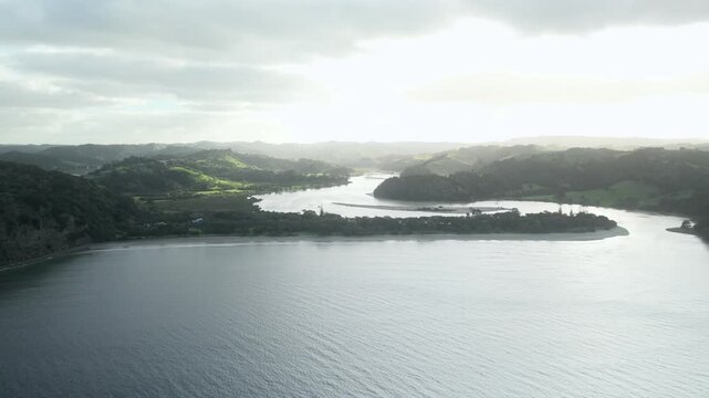 Wenderholm Drone Tilt Over Beach and Ocean