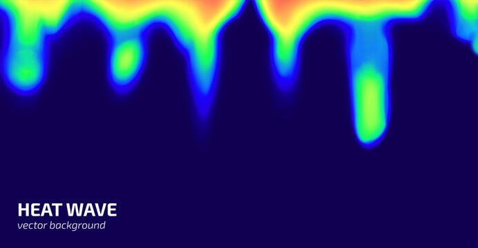Thermographic map, vector abstract infrared background, temperature measure bright spectrum multicolored gradient on top
