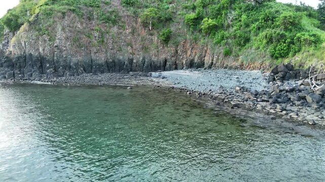 4K Cinematic Close-ups of Sada Islet: Volcanic Rocks, Tropical Greenery and Coastal Details, Mayotte - Indian Ocean.