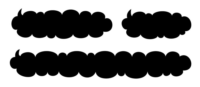 rough puffy cloud speech bubble with top tail&ndash; 3 width variations