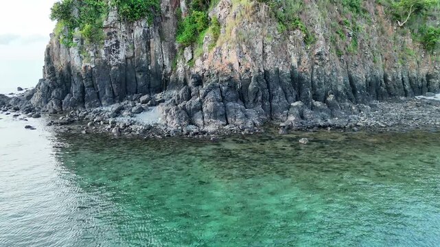 4K Cinematic Close-ups of Sada Islet: Volcanic Rocks, Tropical Greenery and Coastal Details, Mayotte - Indian Ocean.