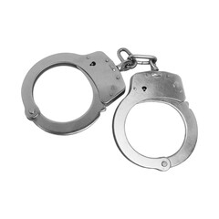 Steel Handcuffs Isolated Symbol of Detention and Authority on transparent background png