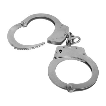 Metal Handcuffs Symbol of Arrest and Law Enforcement Control on transparent background png