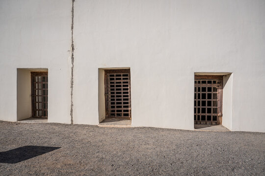 windows in old prison walls
