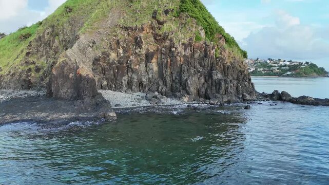 4K Cinematic Close-ups of Sada Islet: Volcanic Rocks, Tropical Greenery and Coastal Details, Mayotte - Indian Ocean.