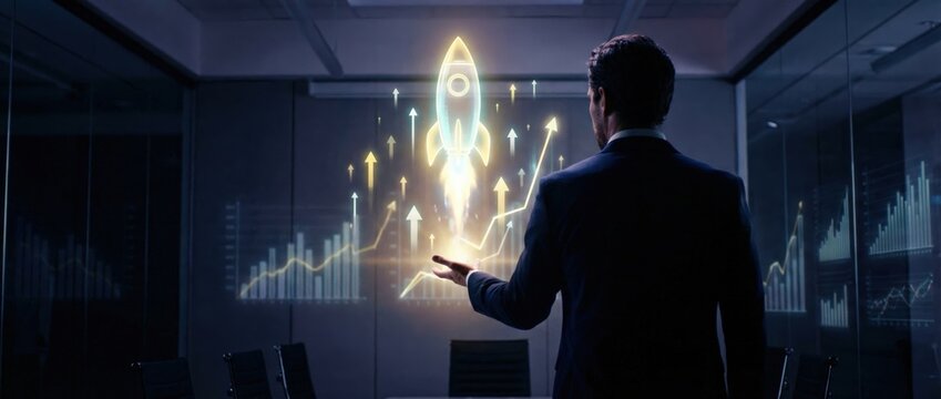Innovative business strategy presentation corporate office digital content creation modern environment professional viewpoint visionary concepts for growth and success