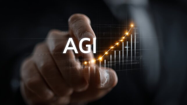 Innovating economy with virtual intelligence and technology growth. Cybernetic identity. Business innovator embracing agi and rising market potential. Synthetic consciousness. Posthuman mind.