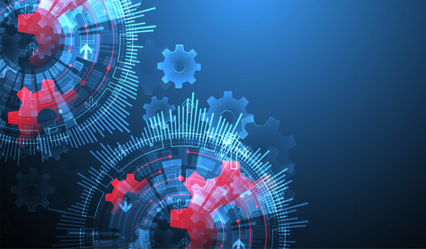 Abstract technology background. Cogwheels ART theme. Vector illustration