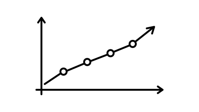 Minimalist Upward Trending Line Graph Vector Icon with Editable Stroke. Clean Black Outline Illustration Representing Business Growth, Financial Success, Data Analytics, and Progress.