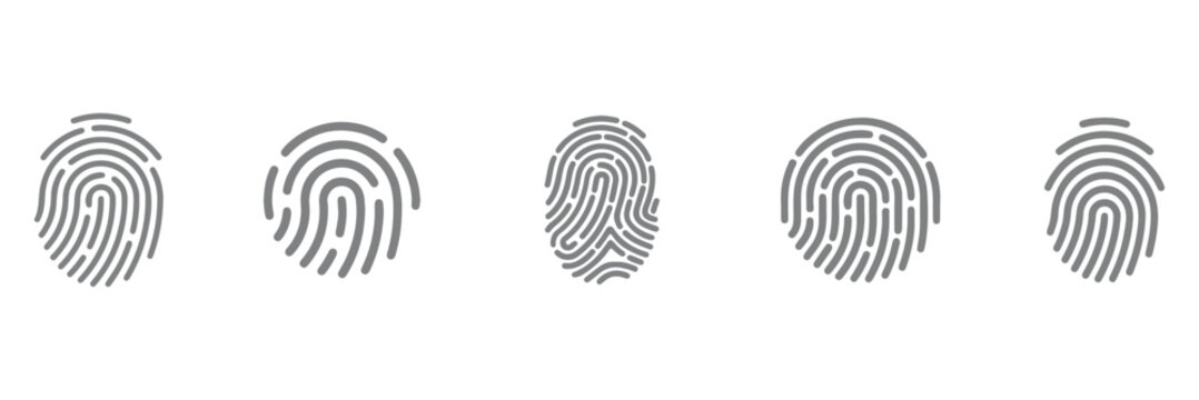 Fingerprint icon outline vector set. icon vector isolated on white background. EPS 10