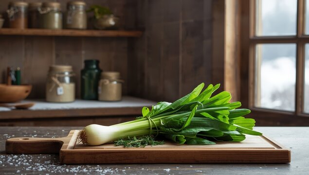 vegetables bundled with leek