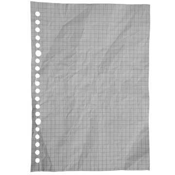 Wrinkled Graph Paper Sheet with Perforations