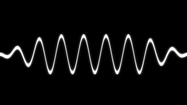Abstract glowing sine wave animation with smooth oscillating line motion on dark background minimal modern design seamless loop alpha transparent ideal for tech visuals. alpha channel