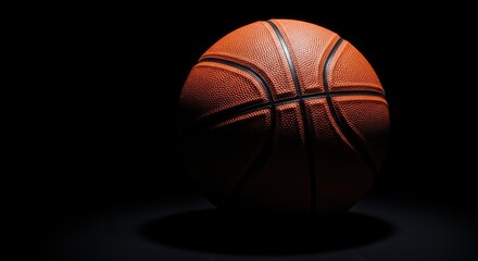Obraz premium A basketball is a sports ball used in the game of basketball. It is typically orange and has a textured surface.