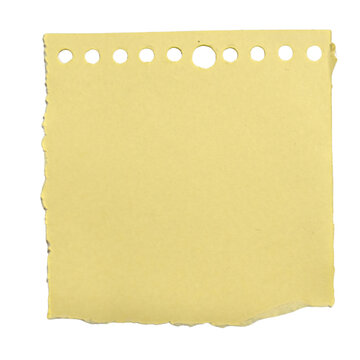 Torn Yellow Notepad Paper with Perforated Edge