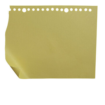 Torn Yellow Note Paper with Perforations