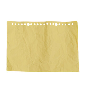 Torn Yellow Note Paper with Perforated Edge