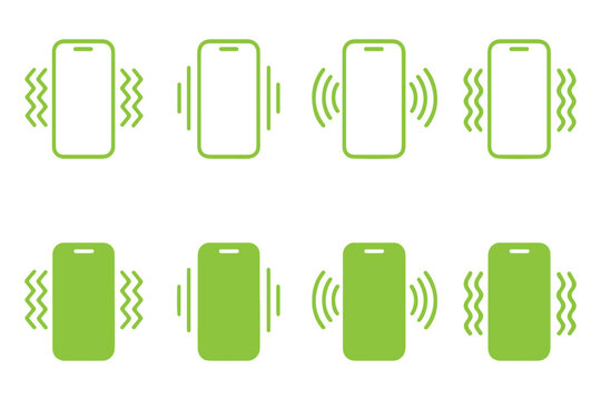 Smartphone Vibrating icon set , Mobile Phone ringing, Telephone Icon vector illustration.